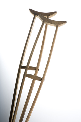 Wooden crutches